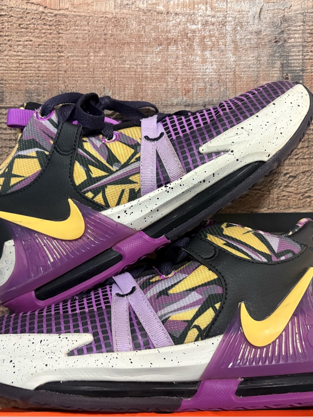 LeBron James Nike Women’s Purple, Yellow & Black Patterned Sneakers